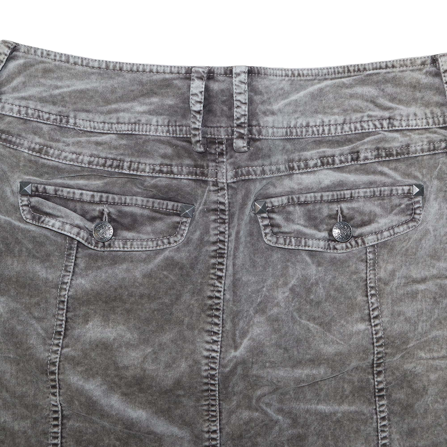 Jupe droite en velour - L - Gris