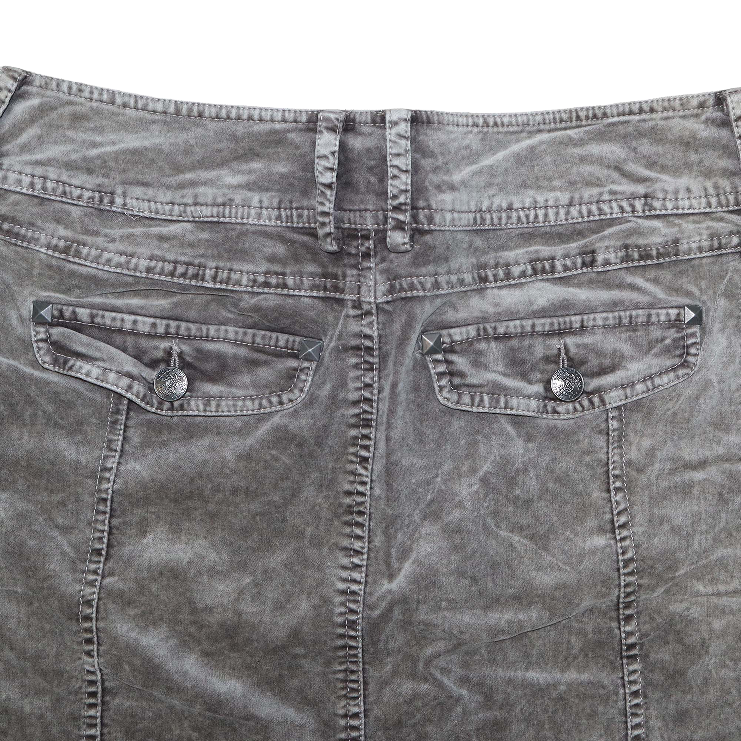 Jupe droite en velour - L - Gris