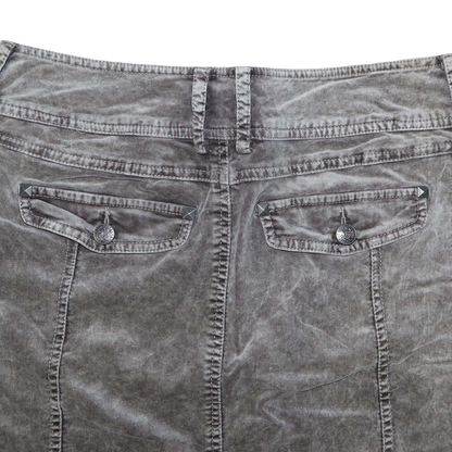 Jupe droite en velour - L - Gris