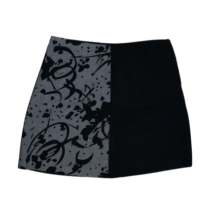 Jupe trapèze bicolore - L - Noir et gris