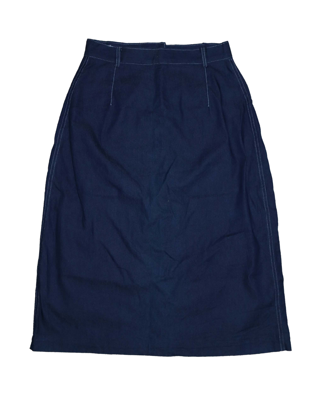 Jupe midi en jeans à bouton - S