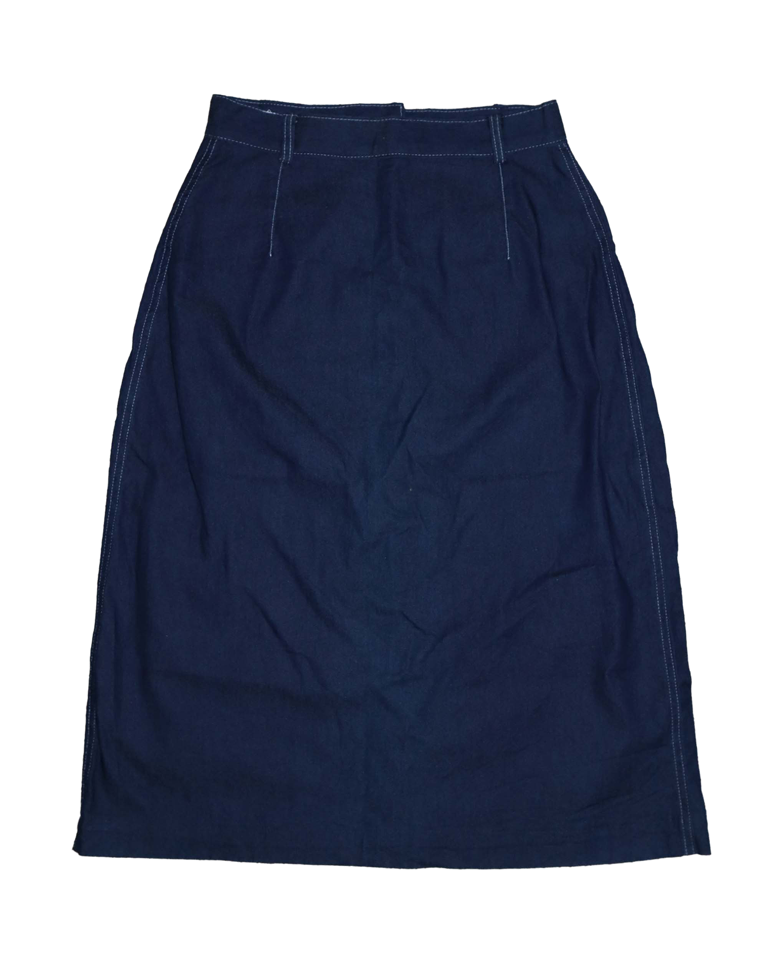 Jupe midi en jeans à bouton - S