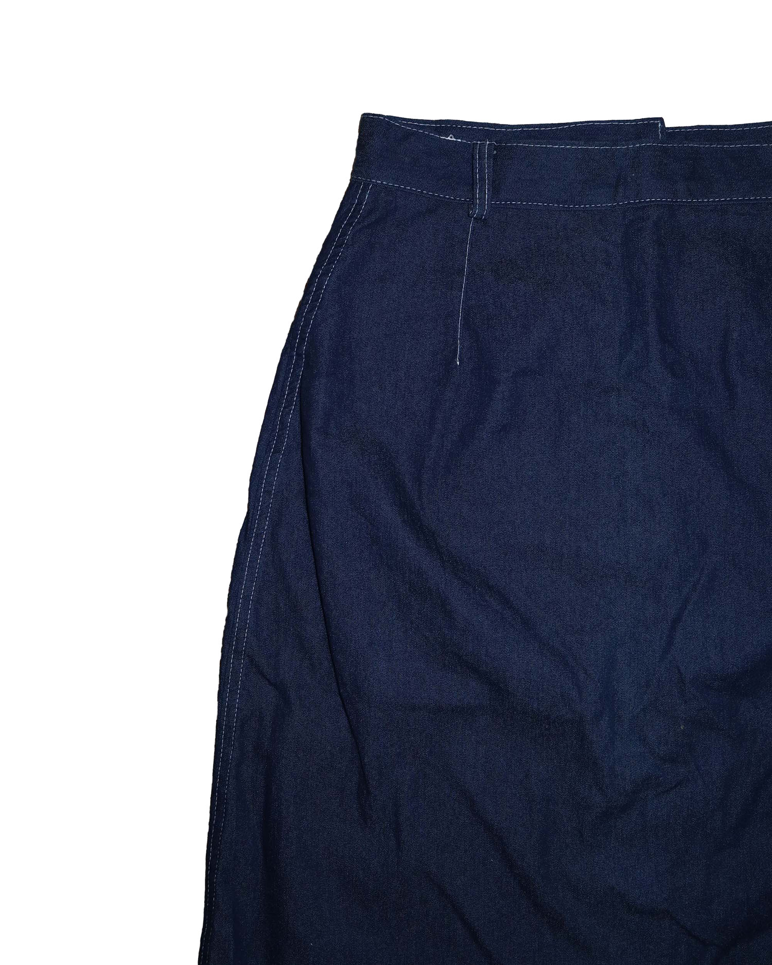 Jupe midi en jeans à bouton - S