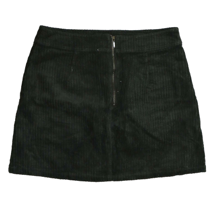Jupe trapèze effet velours côtelé - M - Vert