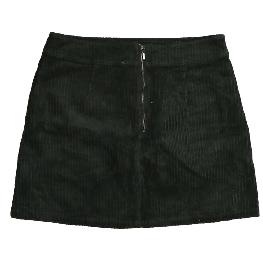 Jupe trapèze effet velours côtelé - M - Vert