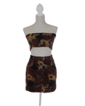 Ensemble Upcyclé - Jupe courte et top bandeau avec élastisque