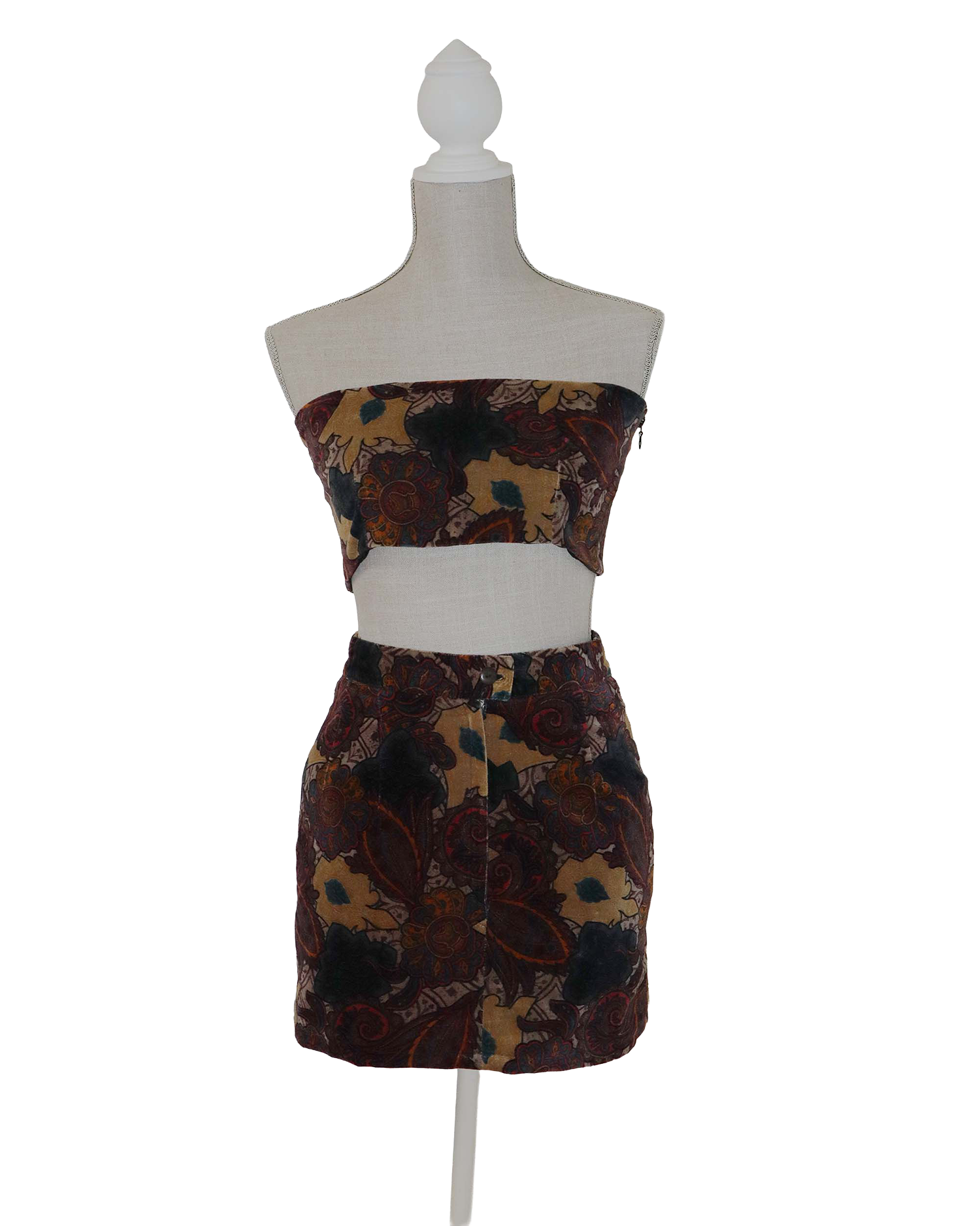 Ensemble Upcyclé - Jupe courte et top bandeau avec élastisque