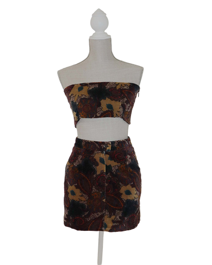 Ensemble Upcyclé - Jupe courte et top bandeau avec élastisque