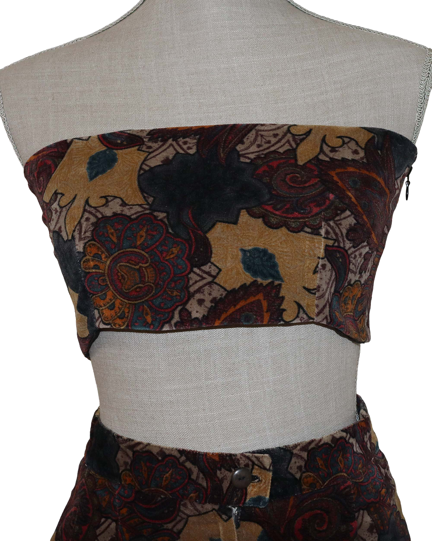 Ensemble Upcyclé - Jupe courte et top bandeau avec élastisque