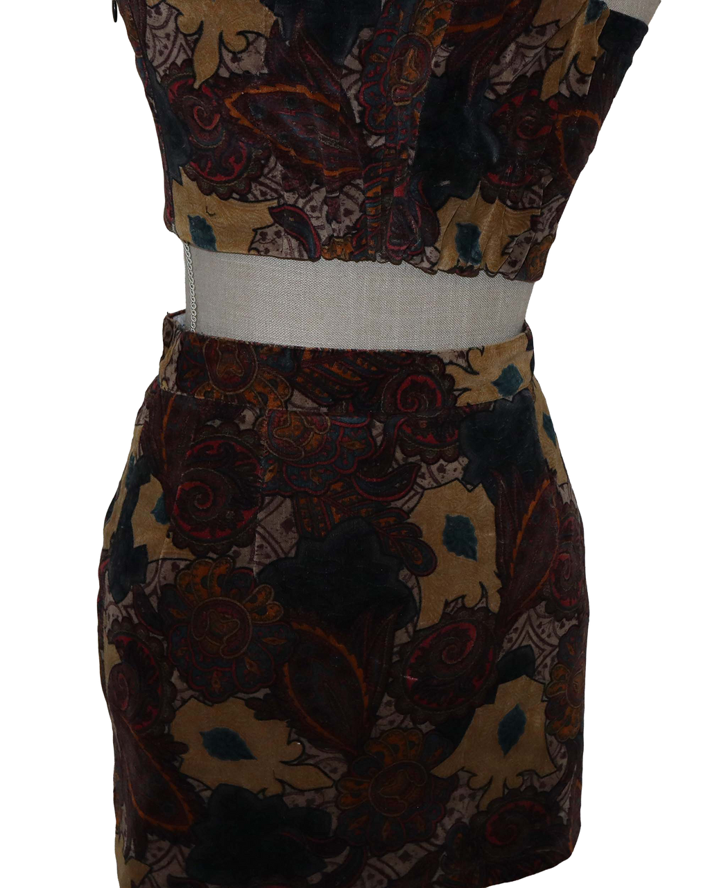 Ensemble Upcyclé - Jupe courte et top bandeau avec élastisque