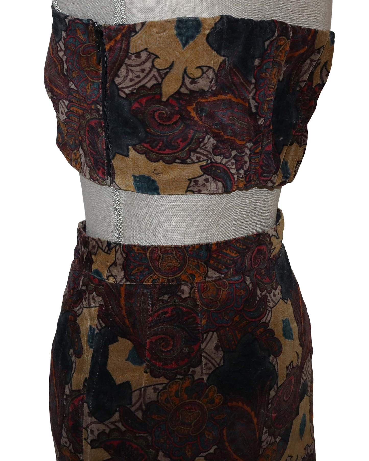 Ensemble Upcyclé - Jupe courte et top bandeau avec élastisque