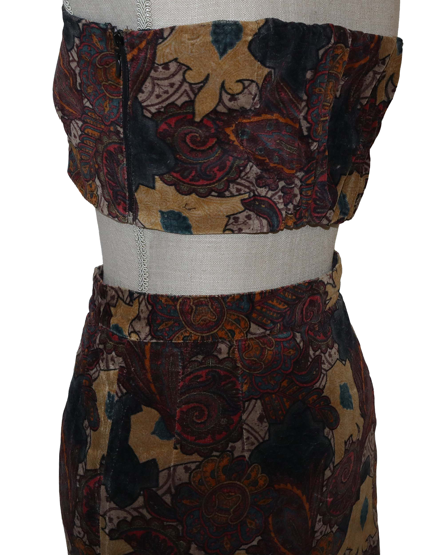 Ensemble Upcyclé - Jupe courte et top bandeau avec élastisque